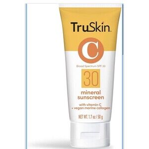 TruSkin Sunscreen SPF 30 Universal  Mineral Vitamin C Vegan Collagen 1.7 Oz